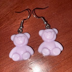 Lilac gummy bear earrings